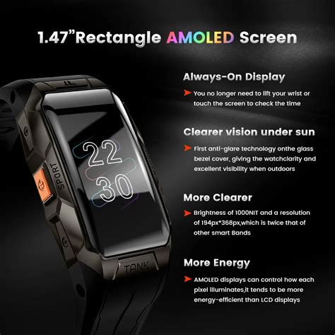 Original Kospet Tank X Ultra Smartwatch Men D Amoled Aod Bluetooth