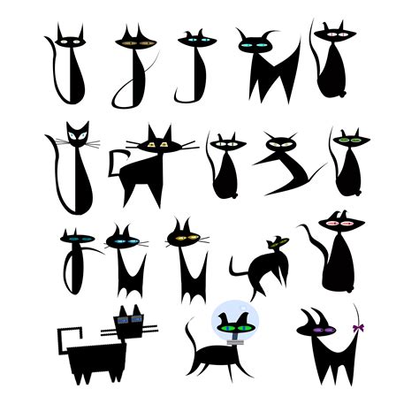 Atomic MCM Style Cat Clipart