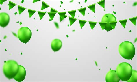 Banner De Fiesta De Celebraci N Con Fondo De Globos Verdes Venta