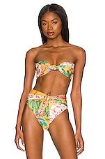 Agua Bendita X Revolve Lucille Bikini Top In Mango Floral Revolve