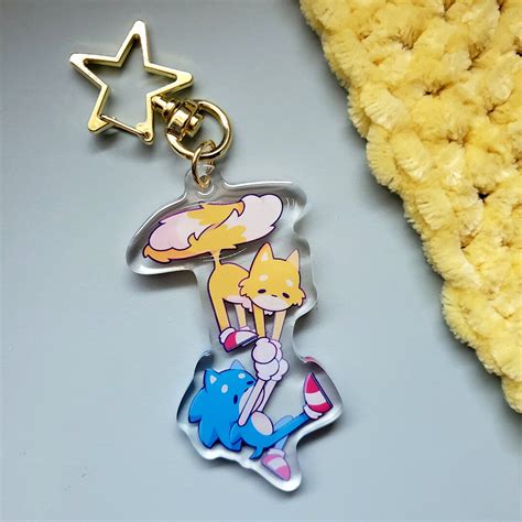 Flying Sonic and Tails Epoxy Acrylic Keychain - Etsy