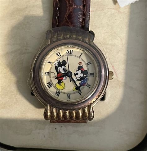 1990s Disney Time Works Mickey And Minnie Mouse Watc Gem