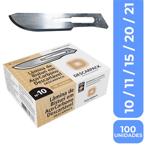 Lâmina De Bisturi Aço Carbono 100 Unidades 10 11 15 20 21 Shopee Brasil