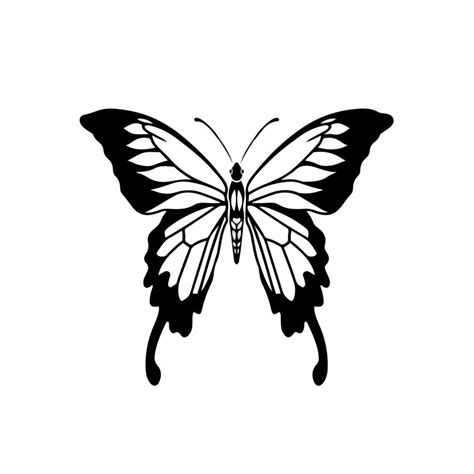 Butterfly Logo Symbol. Stencil Design. Animal Tattoo Vector Illustration. 19015695 Vector Art at ...