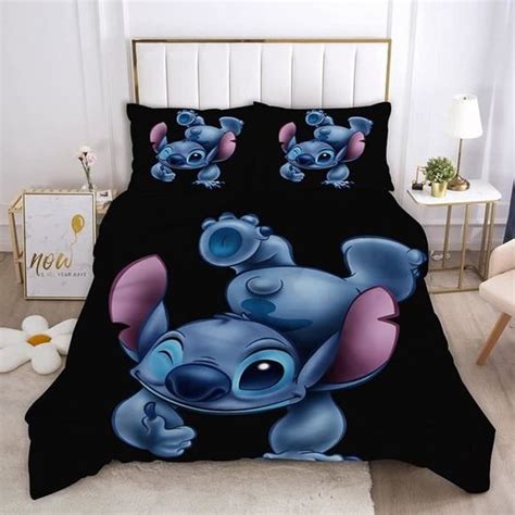 Lilo Stitch Parure De Lit En Microfibre De Coton Avec Taie D Oreiller