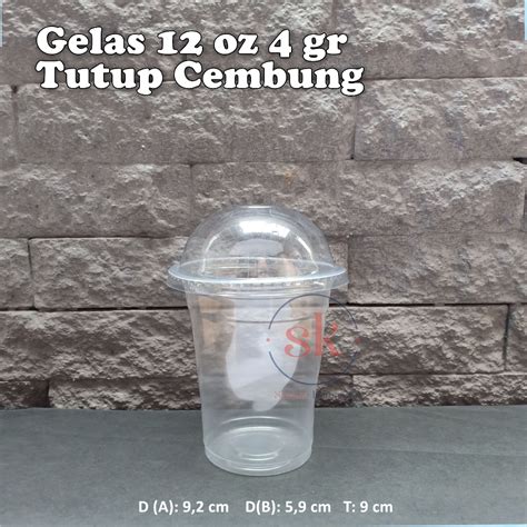 Jual Gelas Cup Plastik 12 Oz 4 Gr Tutup Cembung Tutup Datar Paket