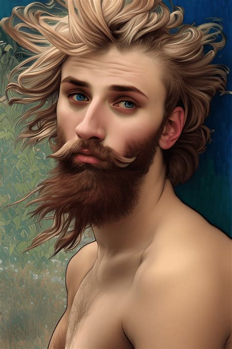 K Hyper Detailed Oil Painting Of A Stunning Yearold Bearded Gay Man