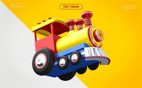 Premium PSD | Yellow and red toy flying train for composition