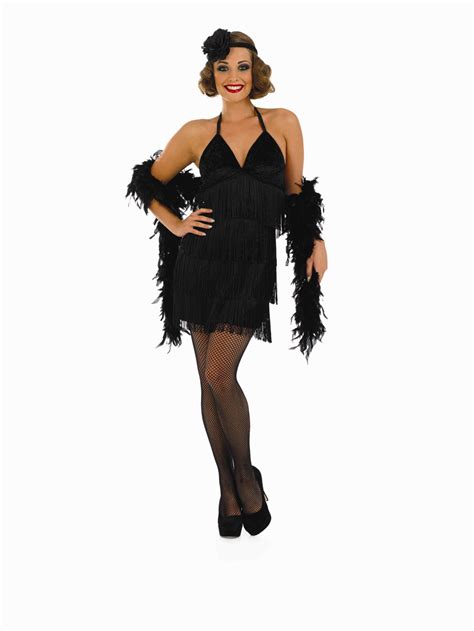 Womens Sexy Black Flapper Dress Costume For 20s 30s Gangsters Molls Fancy Dress Ebay