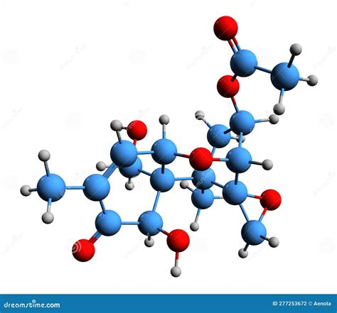 D Image Of Acetyldeoxynivalenol Skeletal Formula Stock Photography