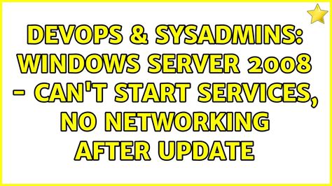 Devops Sysadmins Windows Server Can T Start Services No