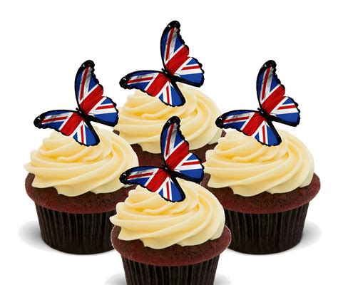 Mua Union Jack Butterfly Jubilee Edible Cupcake Toppers Stand Up