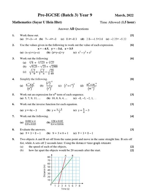 Pre Igcse Math Ch1234 Pdf Speed Mathematics