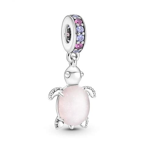 Pandora Murano Glass Pink Sea Turtle Dangle Charm C