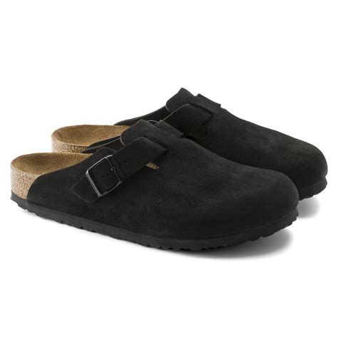 Boston Soft Footbed Suede Leather Black | BIRKENSTOCK