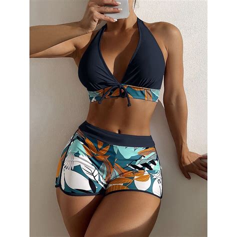 2023 New High Waist Bikini Sets Swimsuit Women Sexy Tie Back Full