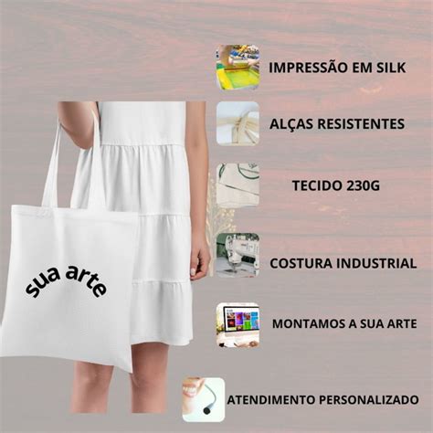 20 Sacolas Ecológicas 25x30 ecobag tecido Algodão Cru Elo7