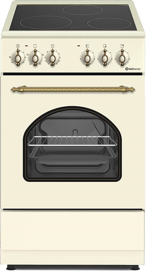 COCINA VITROCERÁMICA CON HORNO ELECTRICO SOLTHERMIC CREMA RÚSTICA