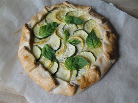 Summer Squash And Ricotta Galette A Fork In Each Hand