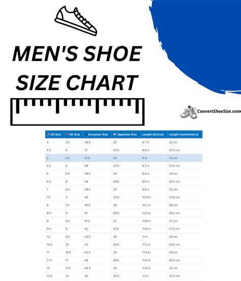 Mens Shoe Size Chart Convert Shoe Size