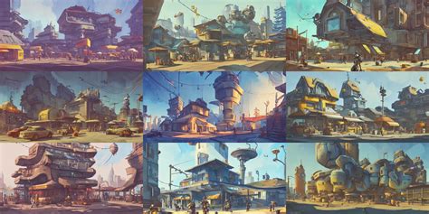 Overwatch Building Stylized Exterior Architecture Stable Diffusion