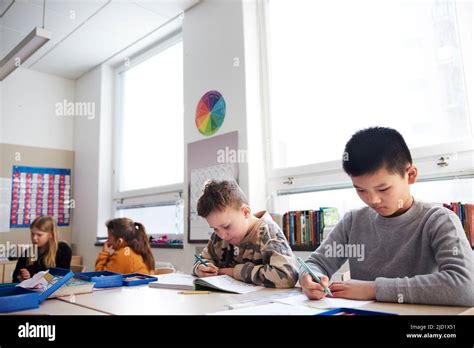 students sitting  classroom stock photo alamy
