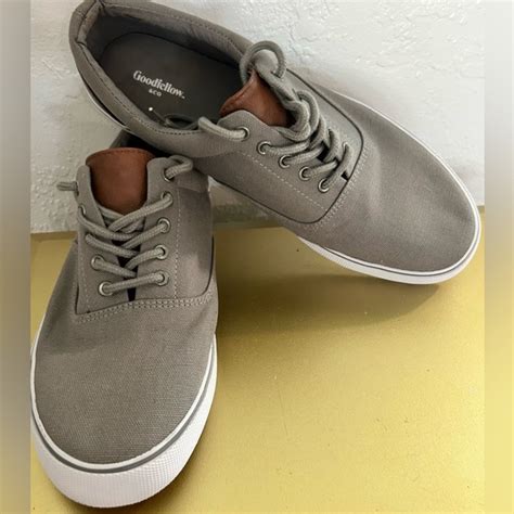 Goodfellow And Co Shoes Goodfellow And Co Mens Gray Canvas Shoe With Faux Leather Tongue Size