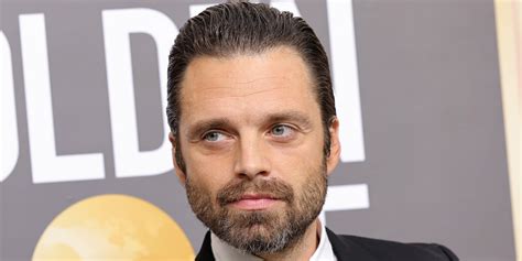 Sebastian Stan Sports Full Beard And Longer Hair At Golden Globes 2023 2023 Golden Globes