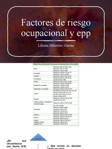 Factores De Riesgo Ocupacional Y Epp Descargar Gratis Pdf Factor De Riesgo Toxicidad