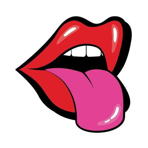 Pop Art Mouth With Tongue Out Fill Style 2476205 Vector Art At Vecteezy