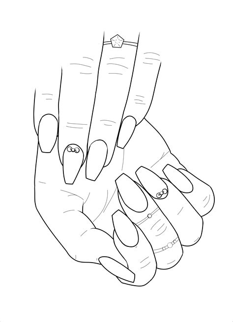 Nail Coloring Pages Coloringbay