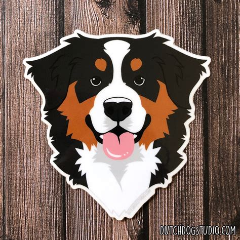 Sticker Bernese Mountain Dog Transparent Vinyl Sticker Etsy