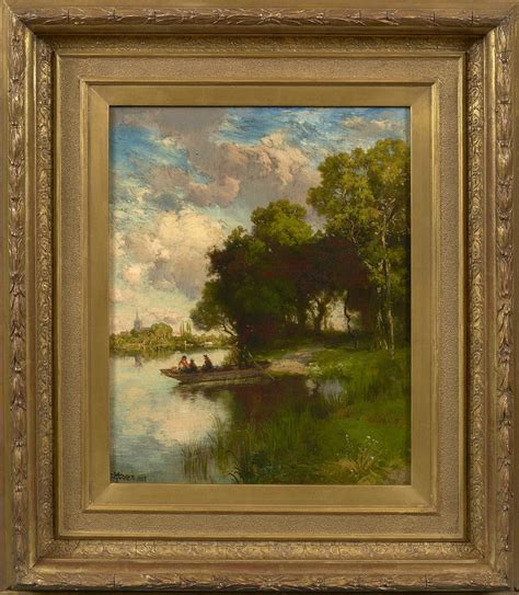 SOLD Punting on the River Cam, England | Questroyal Fine Art