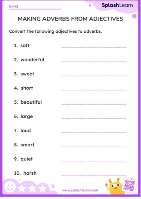 Printable Adverbs And Adjectives Worksheets Splashlearn