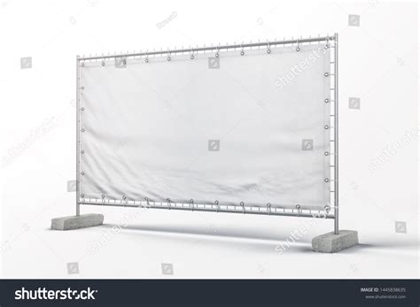 Construction Fence Banner Mockup D Rendering Stock Illustration