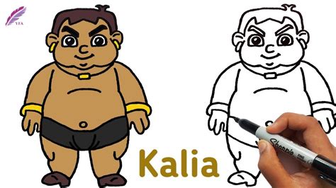 How to draw Kalia from Chhota Bheem Easy | Kalia drawing step by step ...