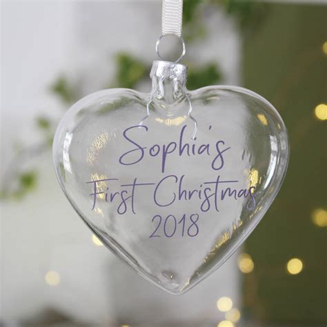 Baby S First Christmas Personalised Glass Bauble By Olivia Morgan Ltd