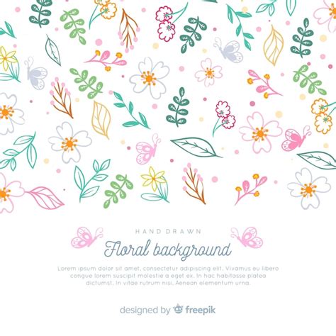 Fondo De Flores Dibujado A Mano Vector Gratis