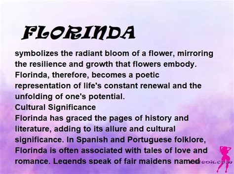 meaning of the name FLORINDA ( ) in 2024