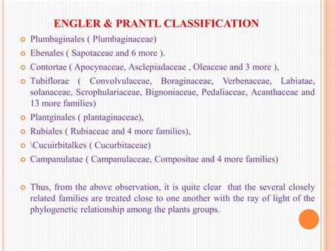 Engler And Prantl System Of Classification In Plant Taxonomy PPT