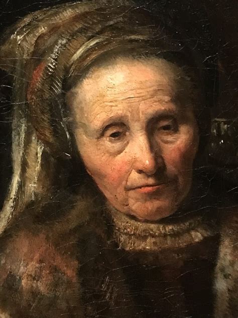 Manhattan Masters Detail Van Het Portret Van Een Oude Vrouw Met De