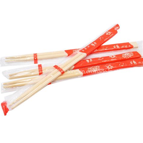 OPP Bag With Twins Disposable Bamboo Chopsticks For Chinese Restaurant