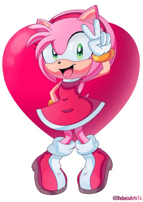 Cute And Sweet Amy Rose Art By Bebeiaarts14 Rsonicthehedgehog