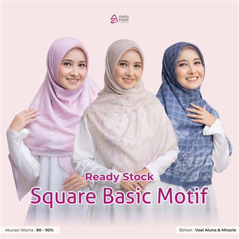 Jual Azkia Hijab Square Basic Motif Songket Madinah M Dan Xl