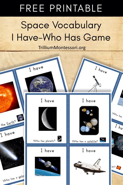 Space Vocabulary Free Printable