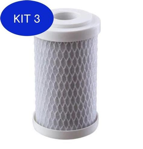 Kit 3 Elemento Filtrante Refil Carbon Block 5 Elementos Filtrantes