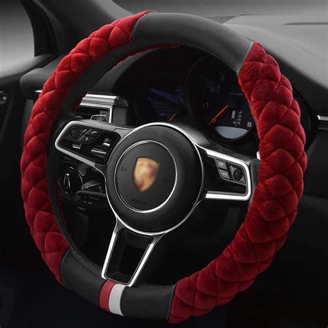 38cm Winter Car Steering Wheel Covers Soft Plush Protective Cover for ...