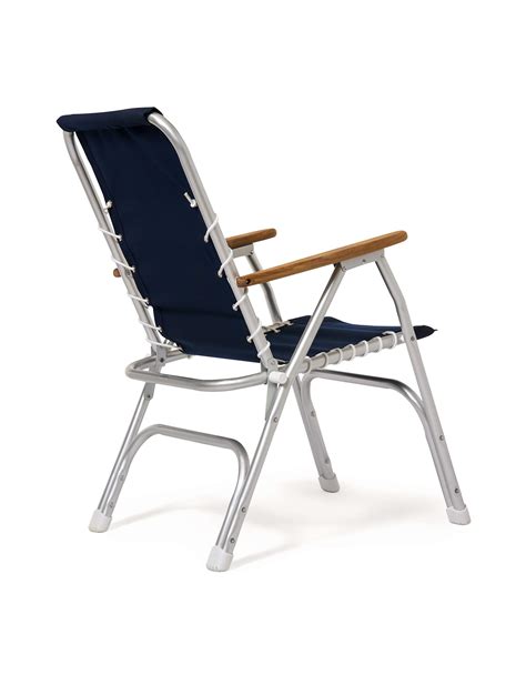 Buy Forma Marine Boat Chairs High Back Navy Blue Deck Folding Marine Aluminum Teak Furniture Set