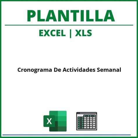 Plantilla Plan De Trabajo Semanal Excel