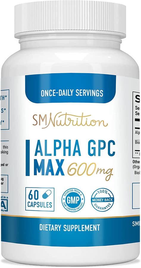 Alpha Gpc Choline Mg Capsules Day Supply Nootropic Brain